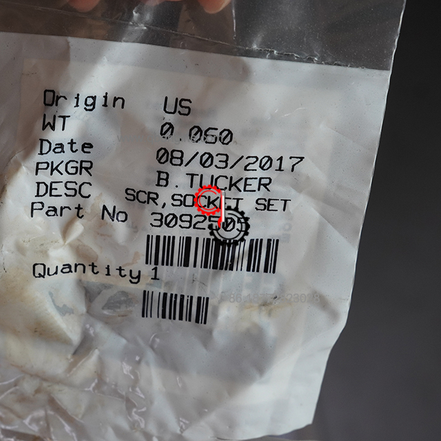 3092505 QST30 Установочный винт с головкой под торцевой ключ Оригинальные детали дизельного двигателя Cummins