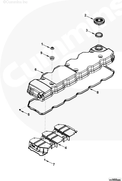 Расположение клапанной крышки